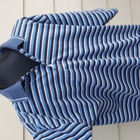 GLEN GATE (USA) Striped Men's Cotton Polo Golf Shirt (XL) - Picture 4 of 8